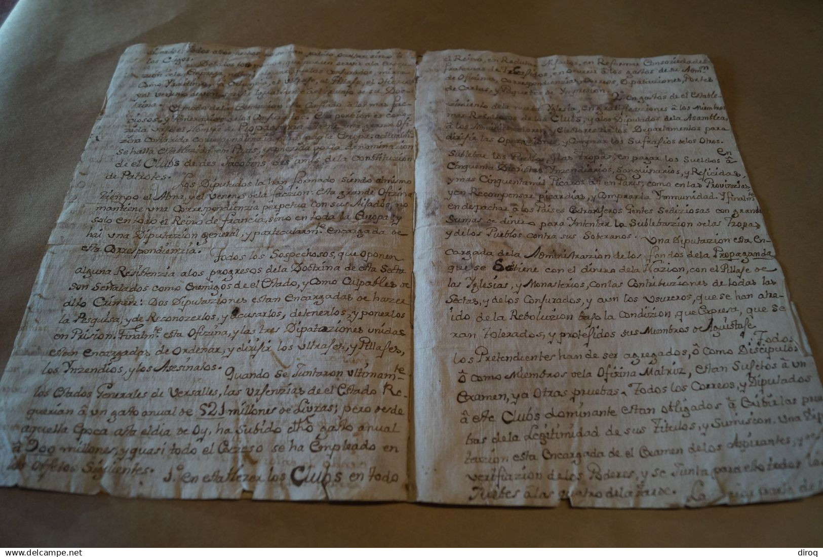 Révolution Reine de France,Empereur Joseph II, 1758,Louis XVI, 6 pages, 30 Cm./21 Cm.document historique pour collection