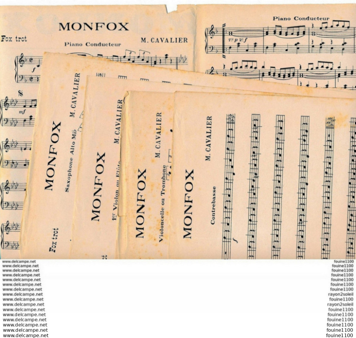 Partition Monfox Fox Trot Macker Cavalier Basses Arcoules à CAVAILLON Vaucluse ( Dessin Picollet ) - Song Books
