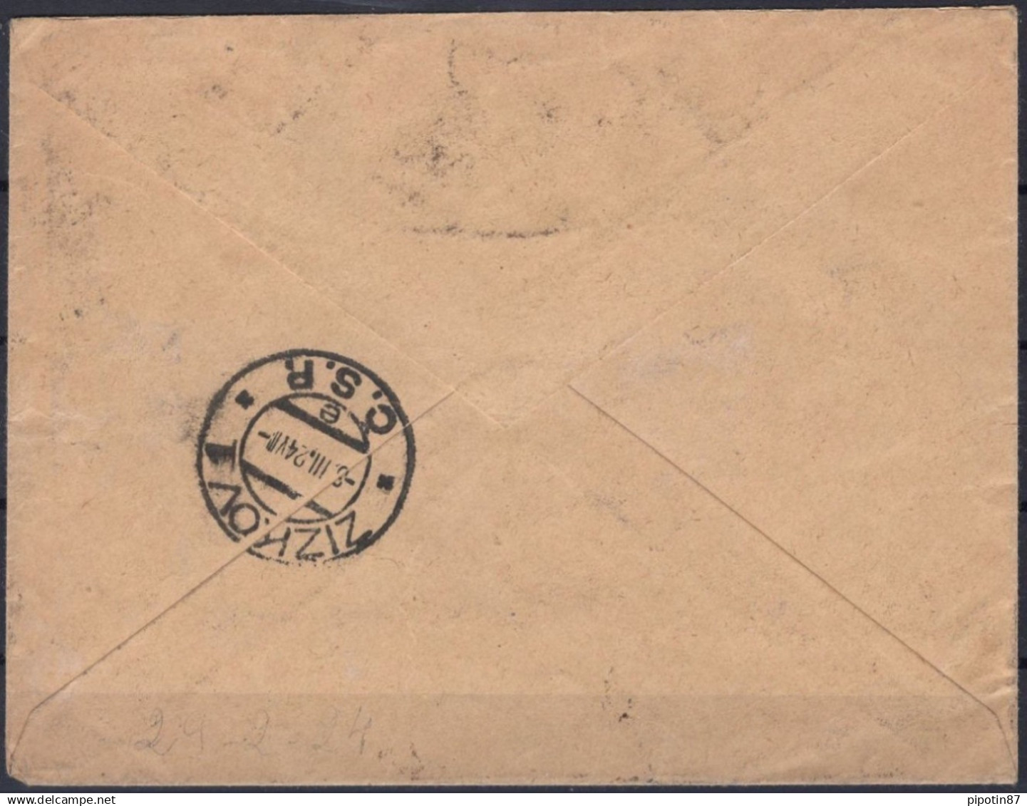 FRANCE N° 168 SEUL SUR LR POUR PRAGUE TCHECOSLOVAQUIE DU 29/02/1924 - Briefe U. Dokumente
