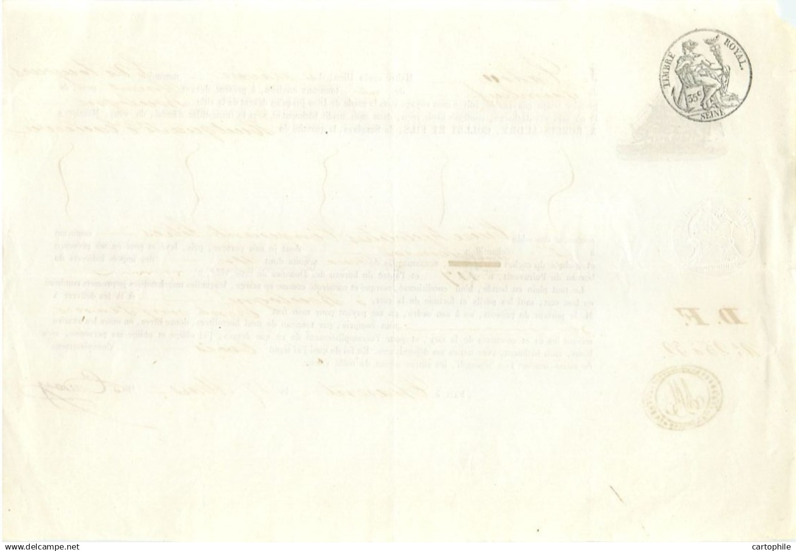 Connaissement Bill Of Lading 1845 - Navire Le Va Toujours De Paimboeuf De Charente à Boulogne - Transport Eau De Vie - 1800 – 1899