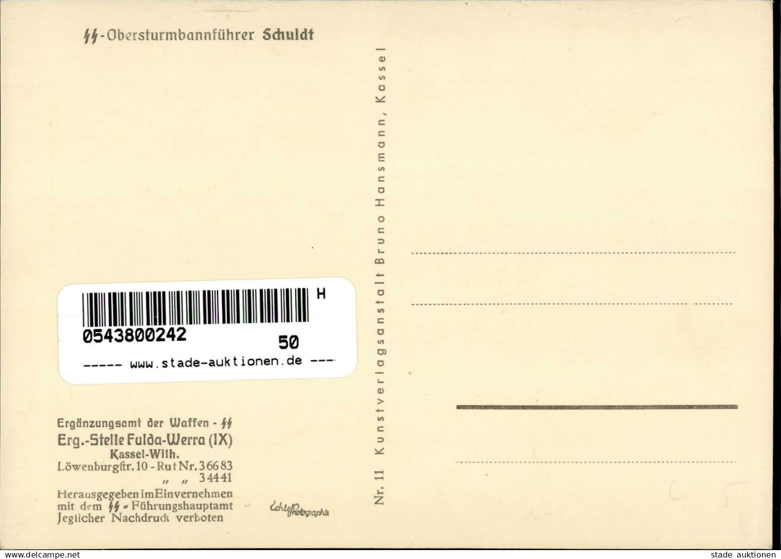 Ritterkreuzträger SS Schuldt, Hinrich SS-Obersturmbannführer I-II - Guerra 1939-45