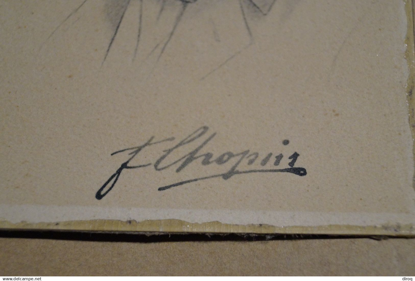 Très Ancienne Prtrait Sur Carton Signé F. Chopin, Musicien Compositeur ,14 Cm Sur 9 Cm. Pour Collection - Historical Figures