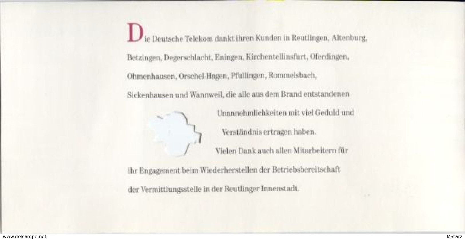 Telefonkarte Reutlingen - Verbindlichen Dank A 28/98 - Rarität, Limitiert! - Telecom Operators