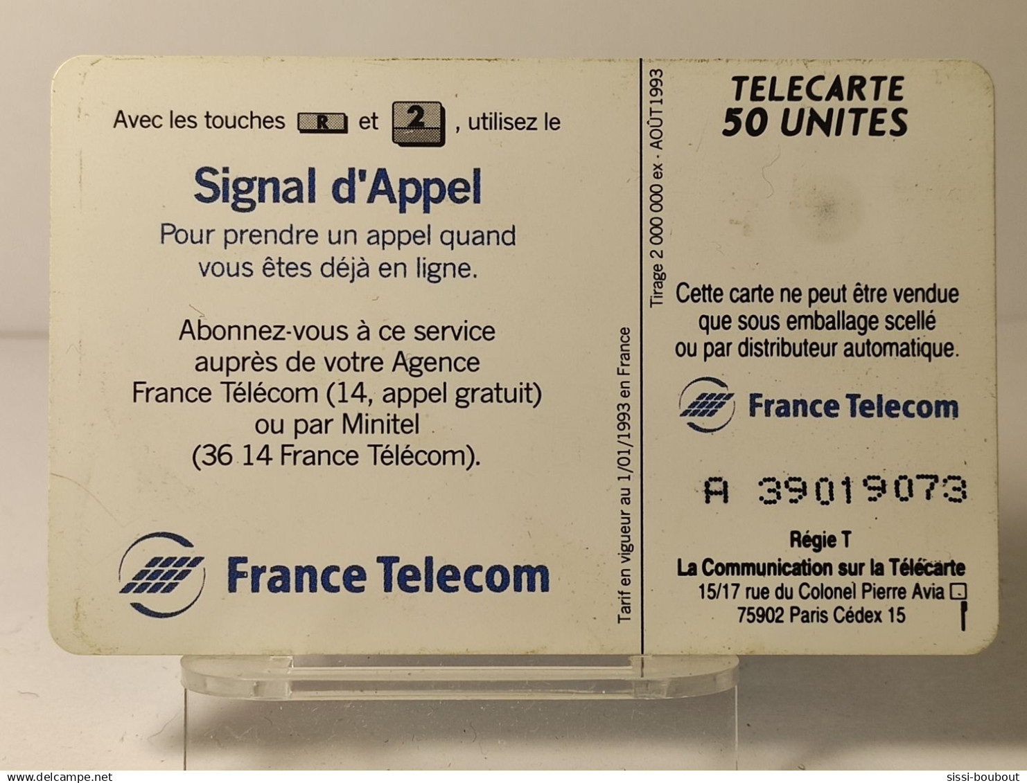 Télécarte France Télécom - 50 Unités - Année: 1993 - 2 000 000 Exemplaires - Pour Prendre Un Appel ... - Telecom Operators
