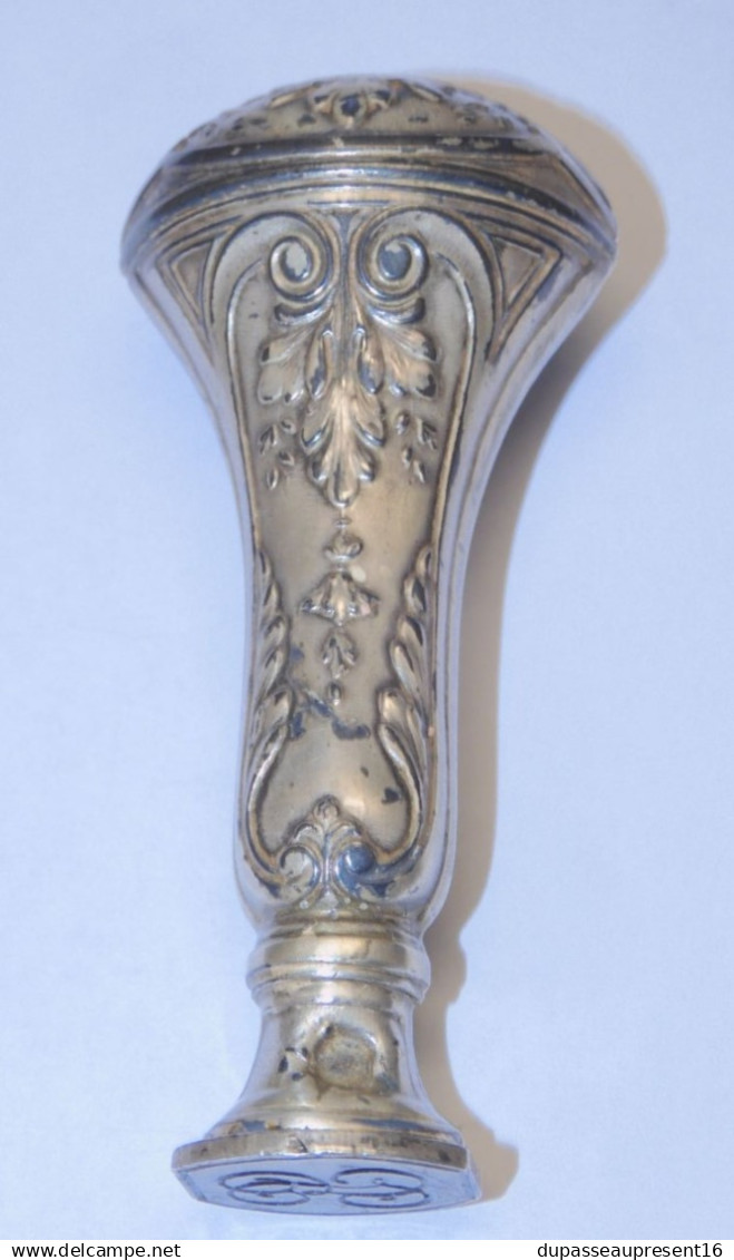 -JOLI ANCIEN SCEAU ARGENT Poinçon Minerve MONOGRAMME GL collection écriture   E