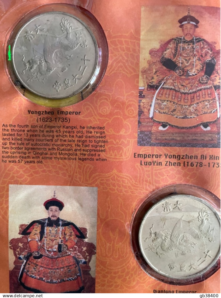 MEDAILLE EMPEREUR LOT DE 2 MEDAILLES YONGZHEN /QIANLONG 1623 A 1735 /1736 A 1795 - Royal / Of Nobility