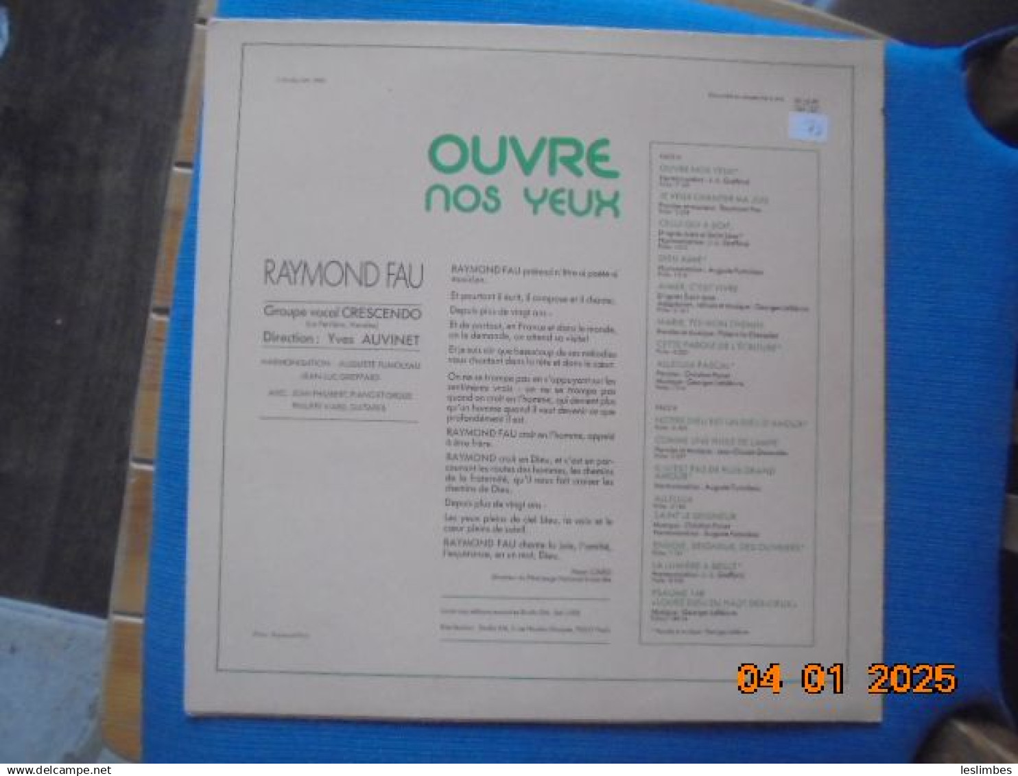 Ouvre Nos Yeux : Je Veux Chanter Ma Joie : Celui Qui A Soif : Alleluia Pascal - Raymond Fau, Georges Lefevre.... - Chants Gospels Et Religieux