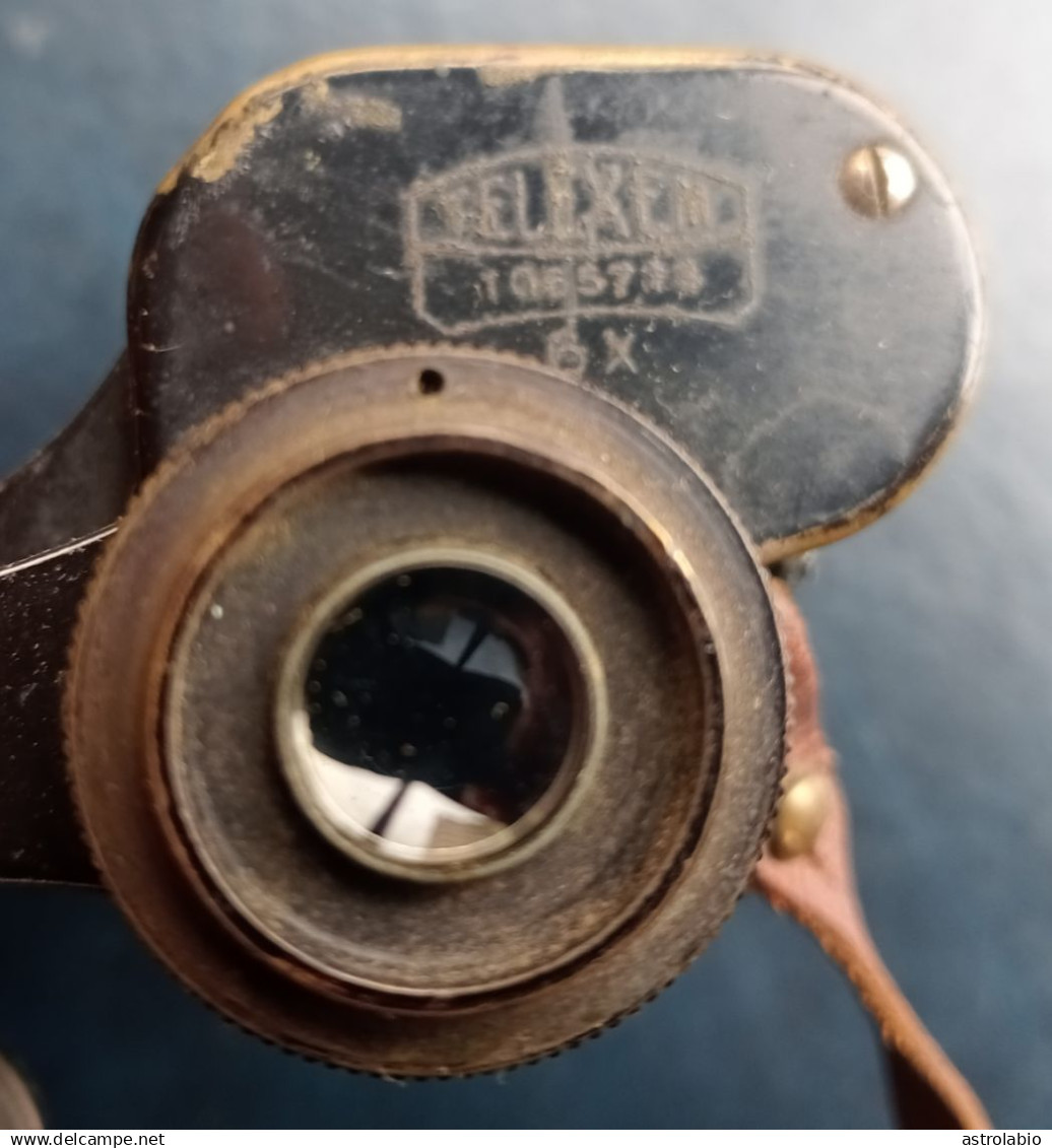 WWII German Binoculars Carl Zeiss Jena Telexem 6x30 W/case. Ancienne Pair De Jumelles Avec étui En Cuir. Voir 7 Scan - Optics