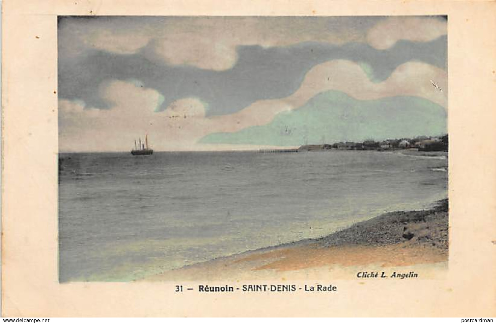 La Réunion - SAINT DENIS - La Rade - Ed. Angelin 31 Aquarellée. - Saint Denis