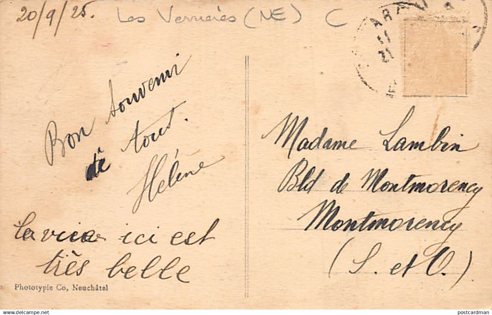 Suisse - Les Verrières (NE) Vue Générale - Ed. Phototypie Co 635 - Les Verrières