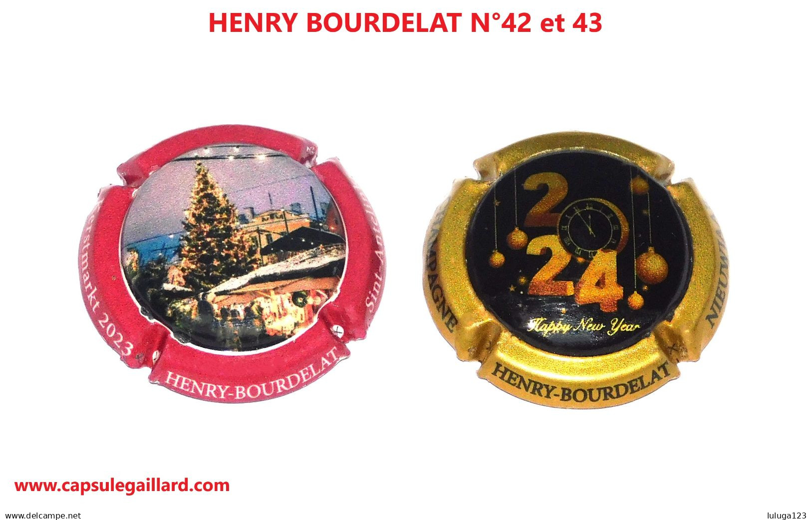 2 Capsules De Champagne - HENRY BOURDELAT N°42 Et 42.a - Sammlungen