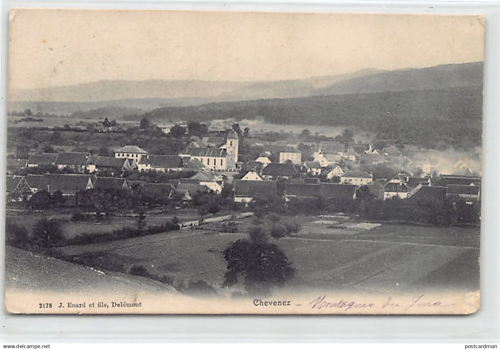 CHEVENEZ (JU) Vue Générale - Montagnes Du Jura- Carte Endommagée, Voir Scan - Ed. J. Enard Et Fils 2178 - Autres & Non Classés