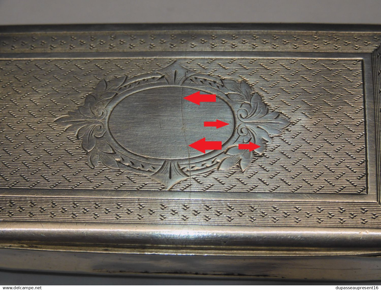 -BELLE TABATIERE ARGENT Guilloché XIXe CARTOUCHE VIERGE Poinçon MINERVE       E - Empty Tobacco Boxes