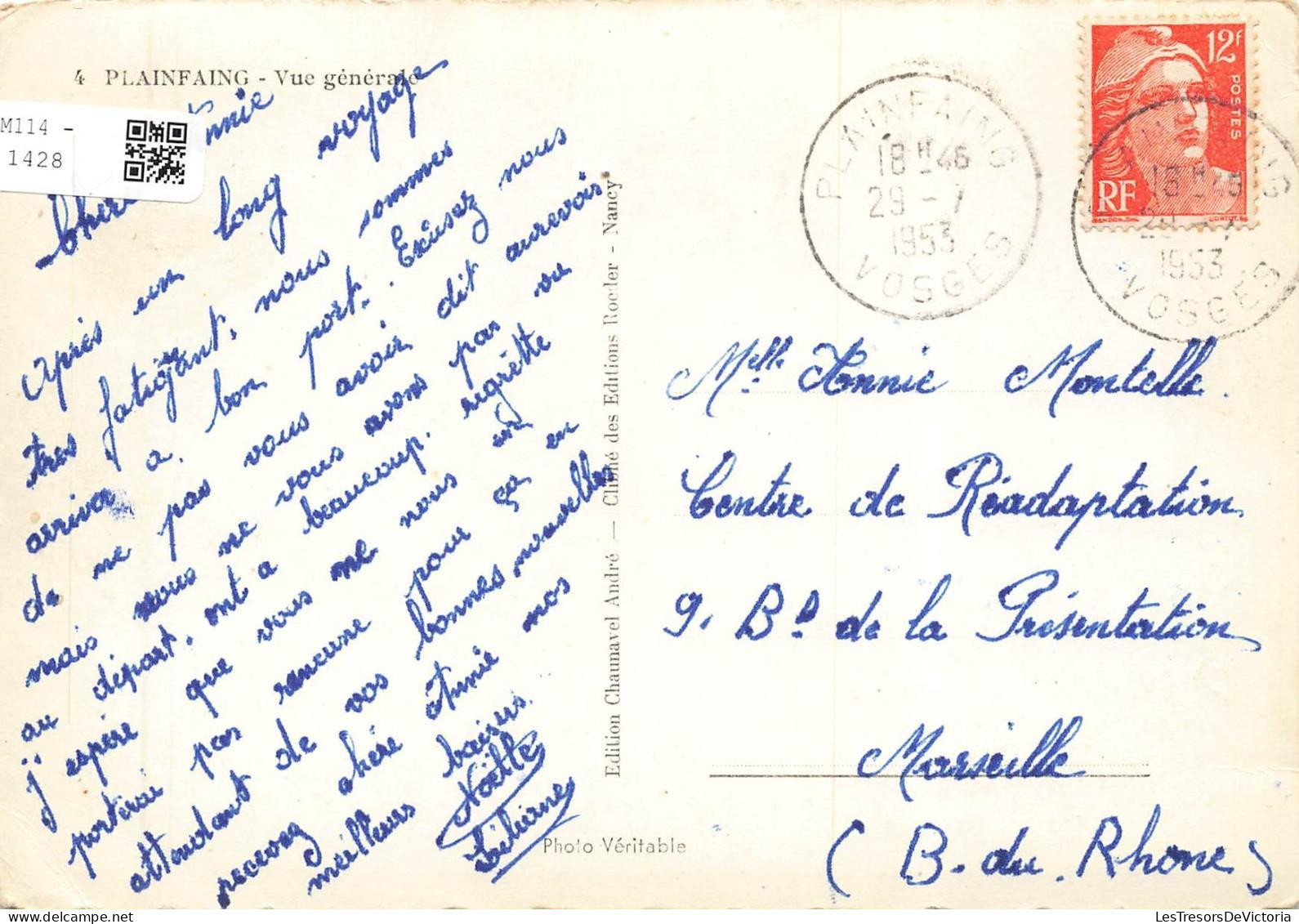 [-5%] FRANCE - Plainfaing - Vue Générale - Editions Chaunavel André - Cliché Des Edit Roeder Nancy - Carte Postale Ancie - Plainfaing