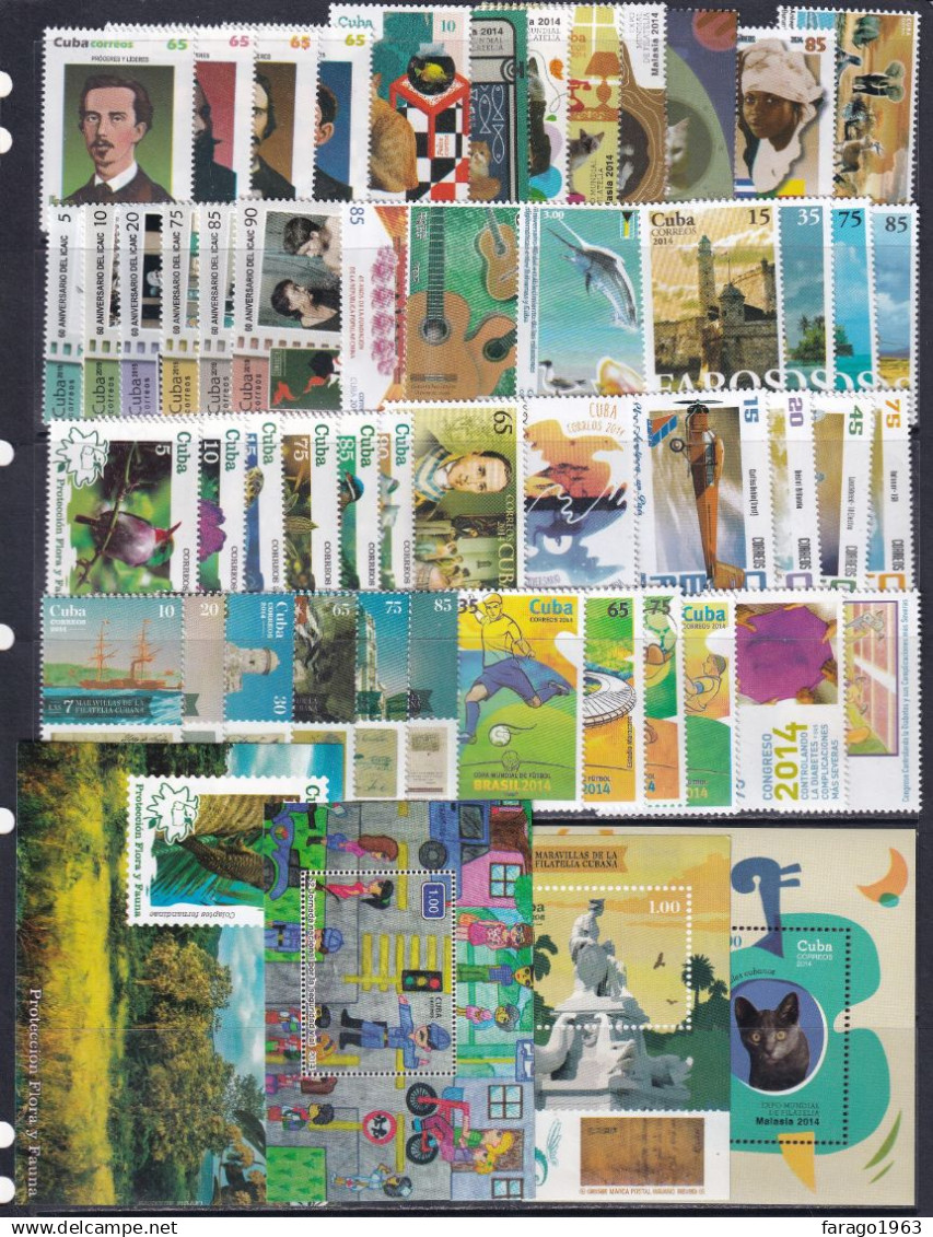 2014 Cuba Collection Of 133 Different Stamps And 8 Sheets MNH - Collections, Lots & Séries