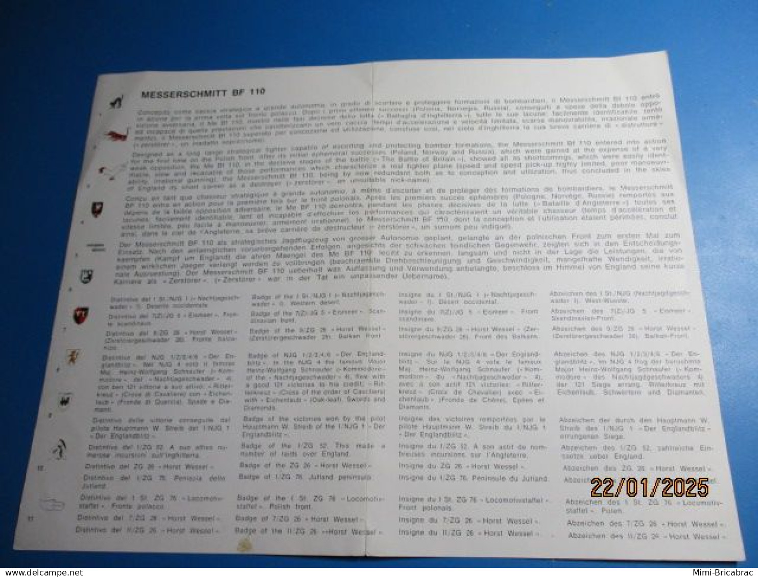 DEC125 Planche Décals ESCI STUKA Et ME 110 , 8 Décos Possibles , Complète - Transfer