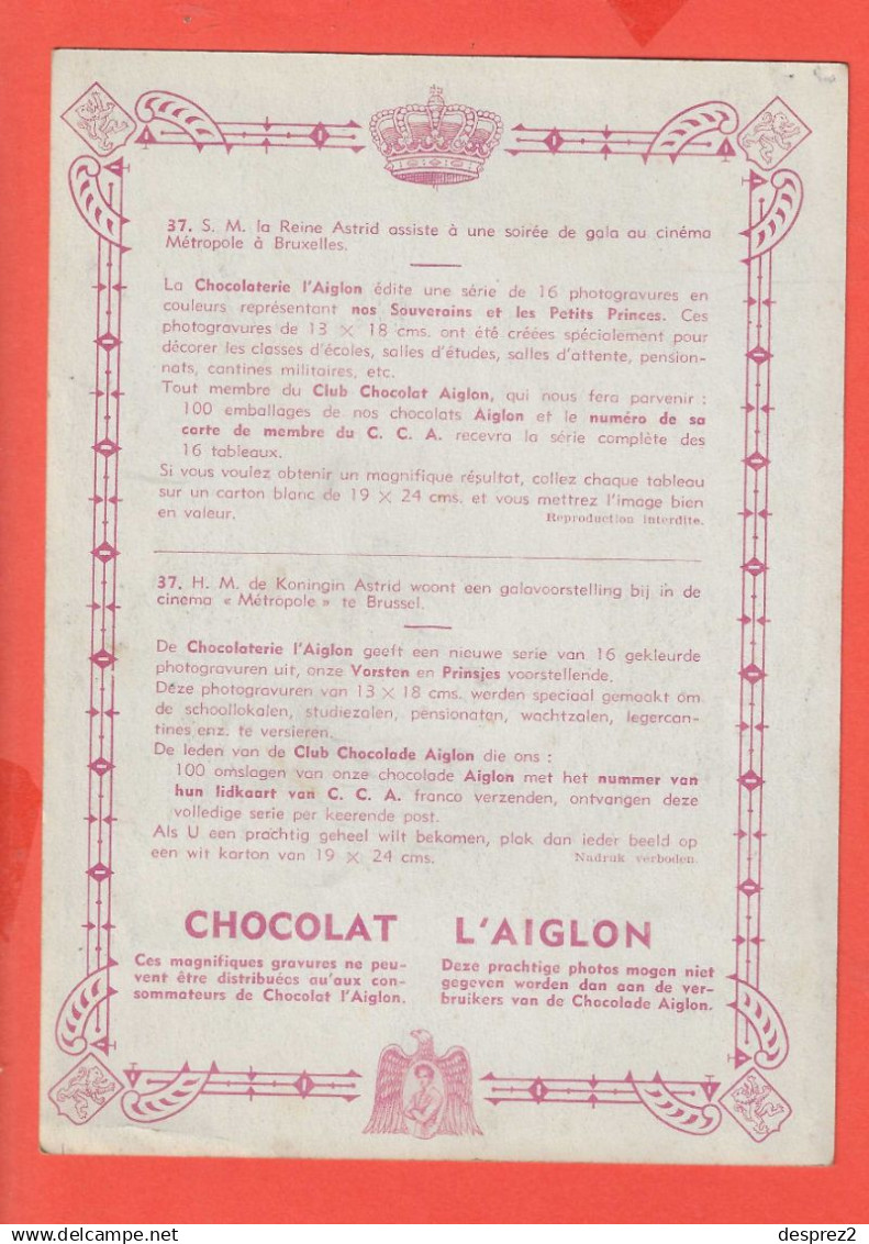 CHROMO Chocolat AIGLON La Reine ASTRIDà Une Soirée De Gala - Aiglon