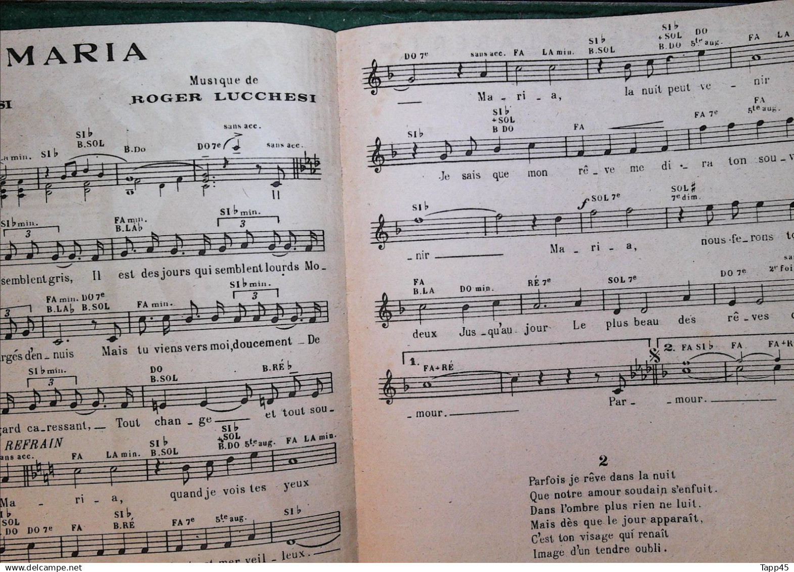Rossi Tino   > M > Partition > Chansons Des Rues* > Ordre Alpha. > Chanteurs Et  Titres > (25 X 16) >  Réf: 28/1/25 - Vocals