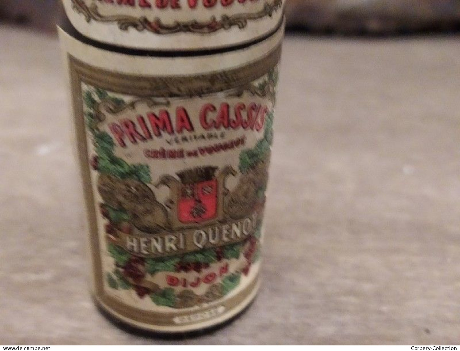 Ancienne Mignonnette Crème Prima Cassis Henri Quenot Dijon - Miniaturflaschen