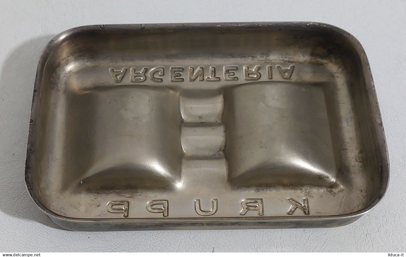 86083 Posacenere In Metallo Vintage - ARGENTERIA KRUPP - 10x14,5 Cm - Metal