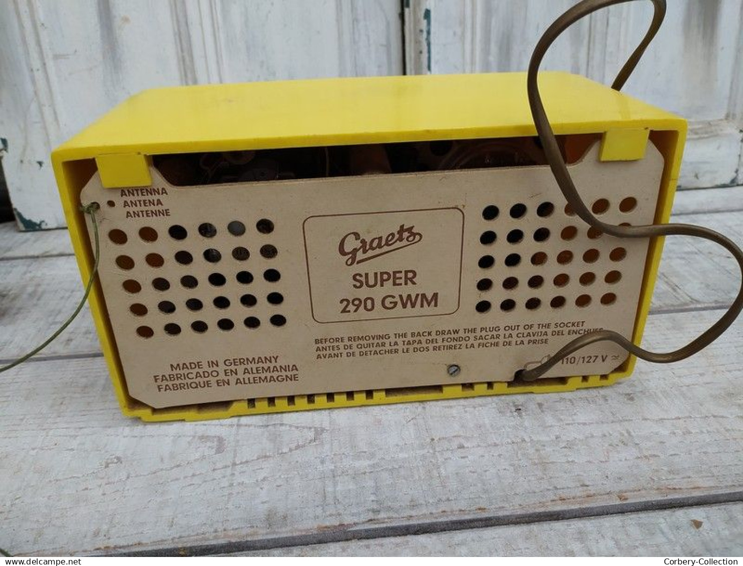 Ancien Poste Graetz Vintage Jaune Années 50 Modèle Super 290GWM Altena Westfalen