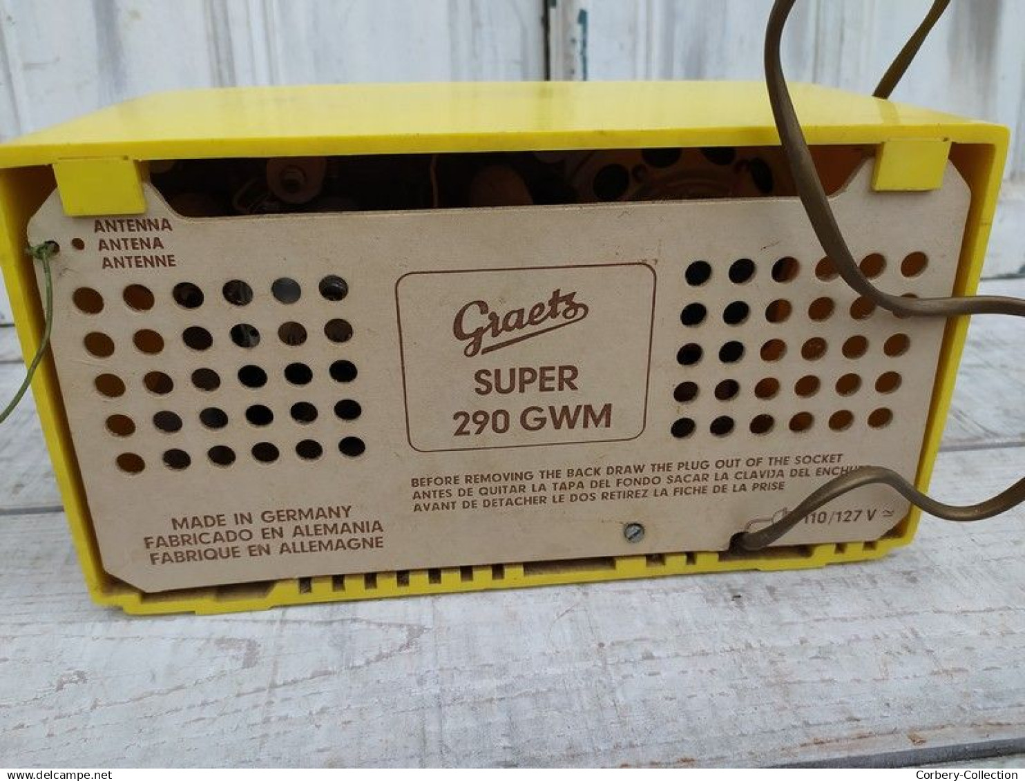 Ancien Poste Graetz Vintage Jaune Années 50 Modèle Super 290GWM Altena Westfalen