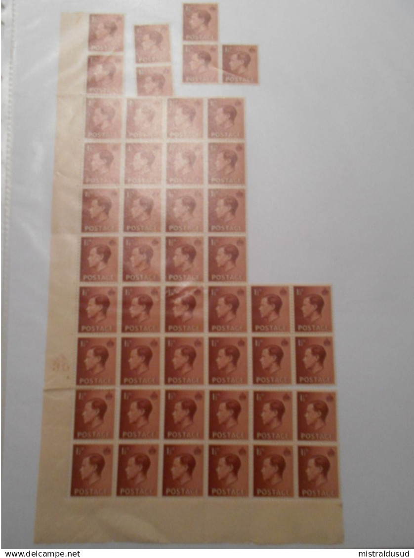 Grande Bretagne , Lot De 190 Timbres Neufs En Morceaux De Feuille - Unused Stamps