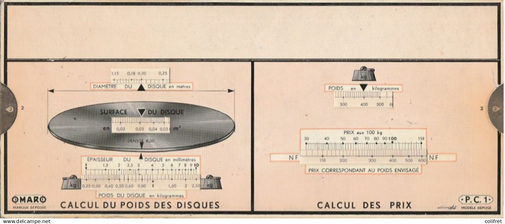 Abaques - Calcul Du Poids Des Tôles  -  P.C. 1 - Autres & Non Classés