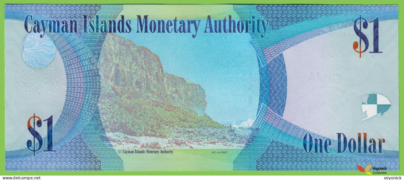 Voyo CAYMAN ISLANDS 1 Dollar 2018 P38e B218c D/7 UNC Queen Elisabeth II Low Number - Isole Caiman