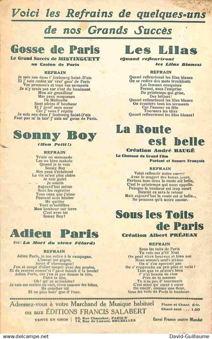 La Route Est Belle : André Baugé. - Song Books
