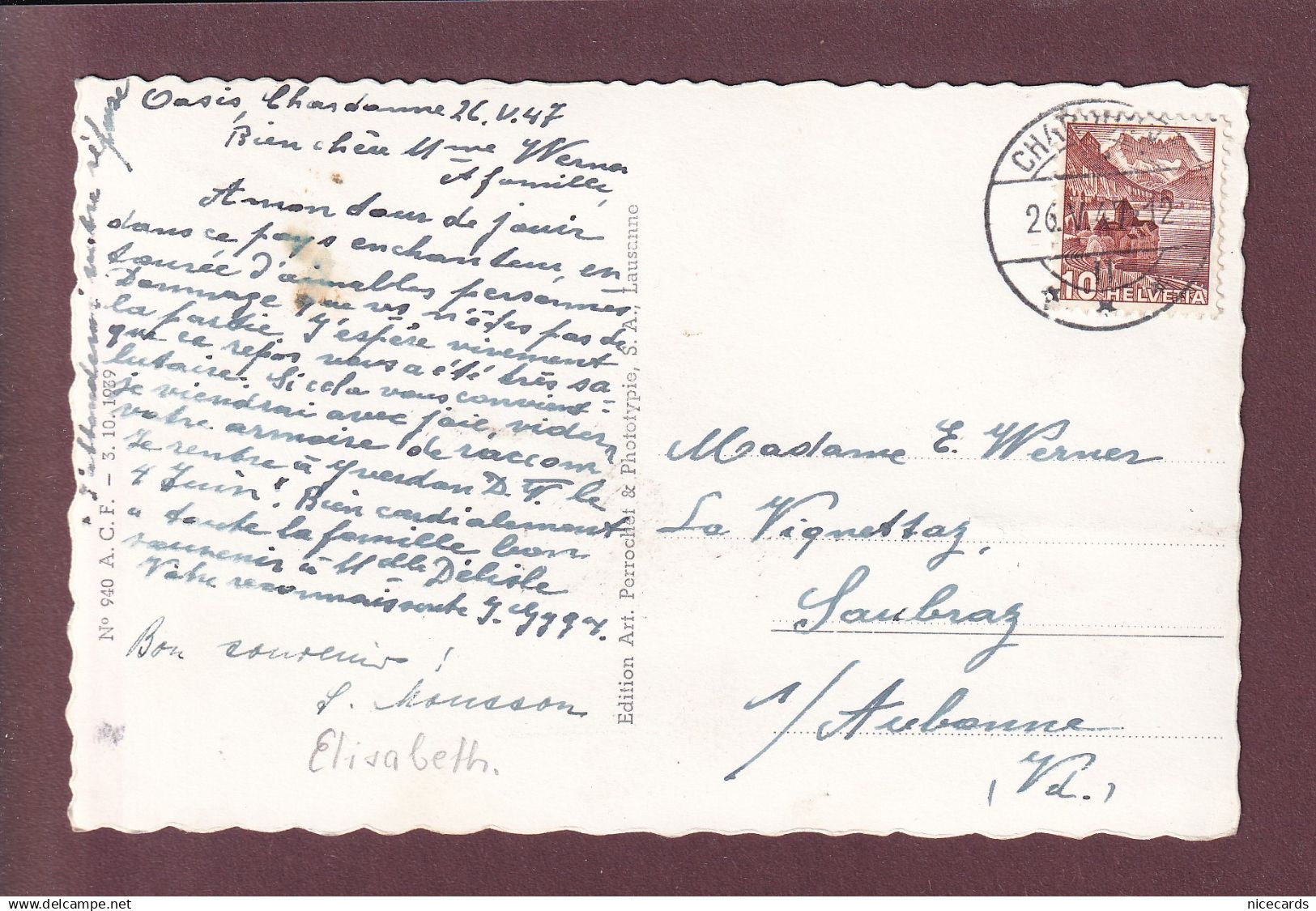 CHARDONNE - Vue Sur Vevey - 1947 - Chardonne