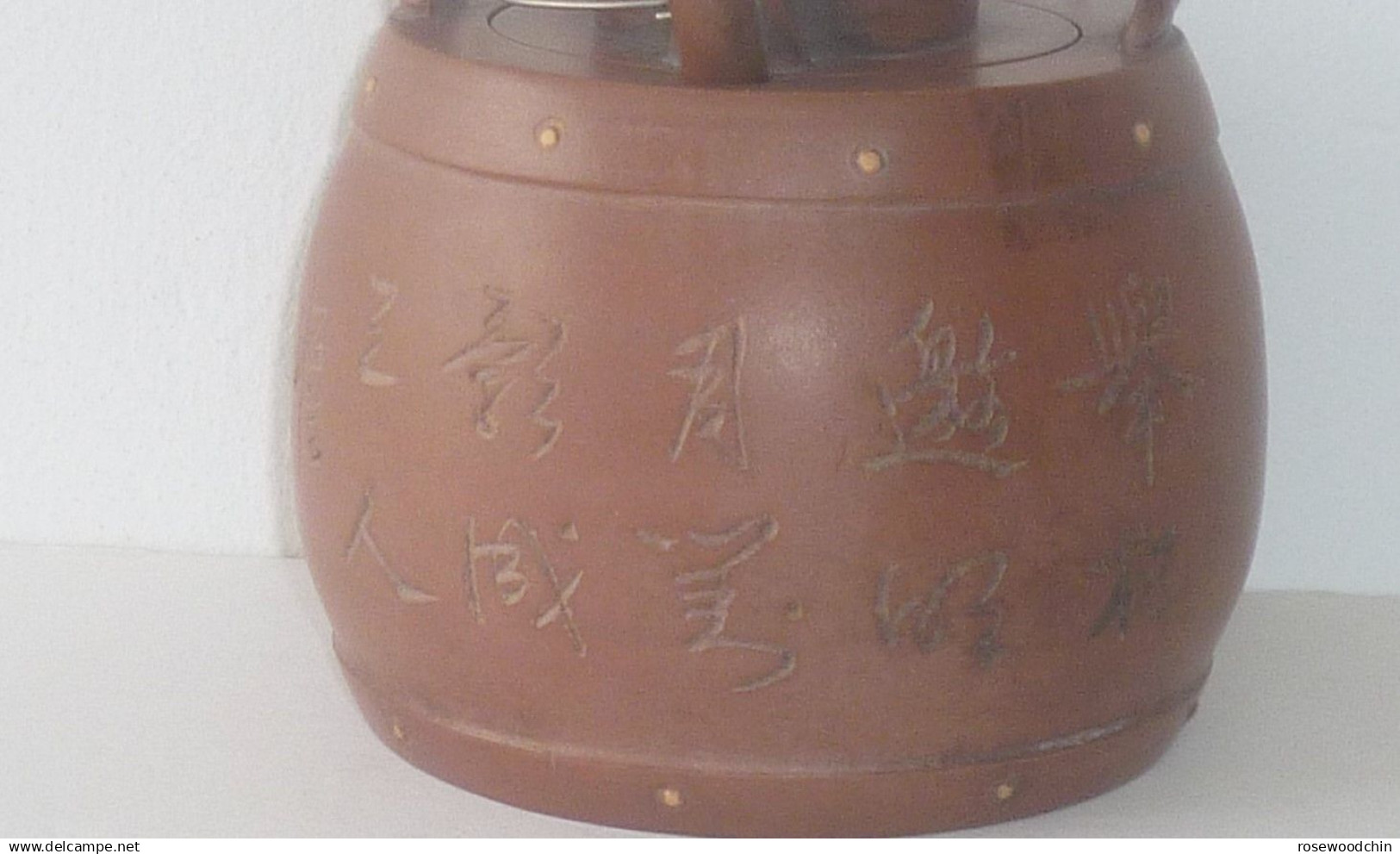 RARE !! 80s' Retro Chinese Handmade Bamboo Kongfu Teapot Tea Pot With Inner (#6B) - Teekannen