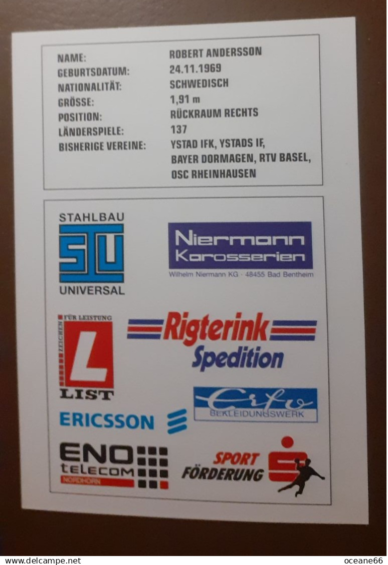 Autogramm Robert Andersson HSG Nordhorn - Handball