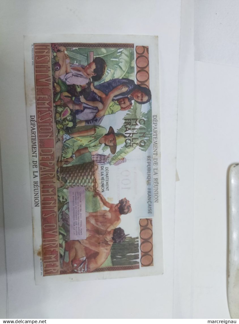 Billet 5000 Francs Contre Valeur 100 Nouveau Francs - Numéro 003241598 - Reunion