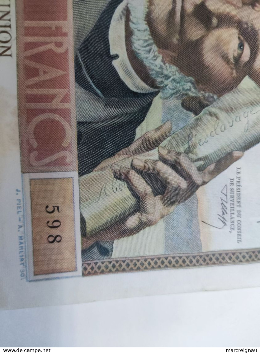 Billet 5000 francs contre valeur 100 nouveau francs - numéro 003241598