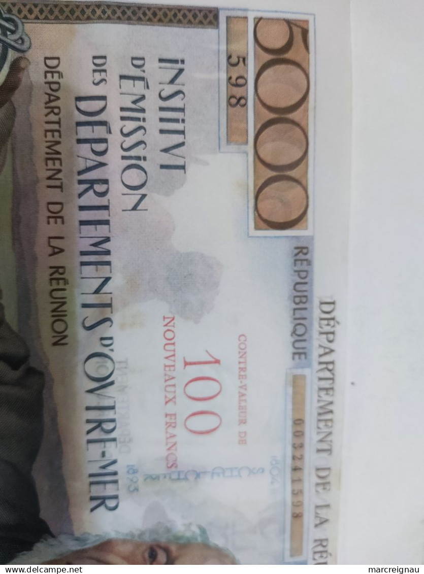 Billet 5000 francs contre valeur 100 nouveau francs - numéro 003241598