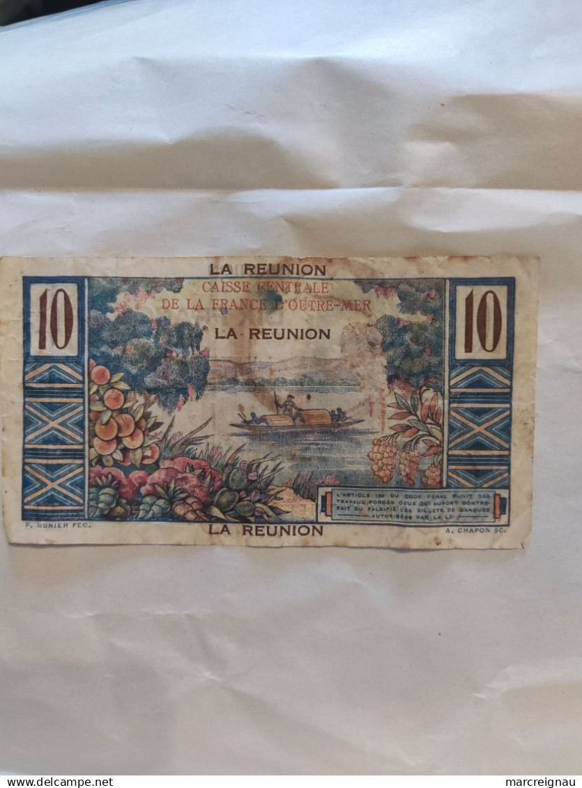 Billet Colbert île De La Réunion - 10 Francs - Numéro 029993358 - Reunion