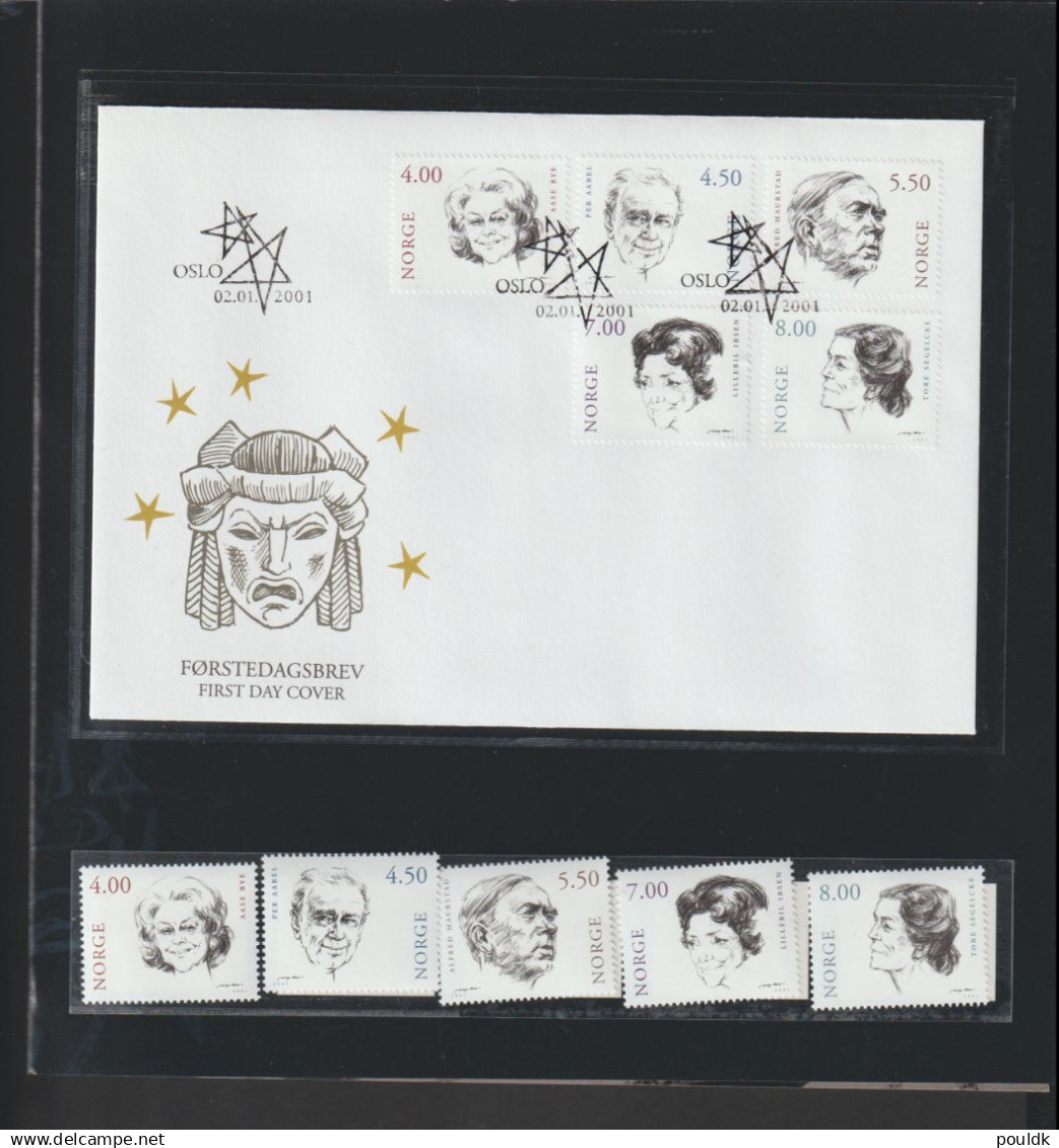 Norway Presentation Map 2001 Skuespillerprofiler - FDC + Set MNH/**. Postal Weight 90 Gramm. Please Read Sales Condition - Brieven En Documenten
