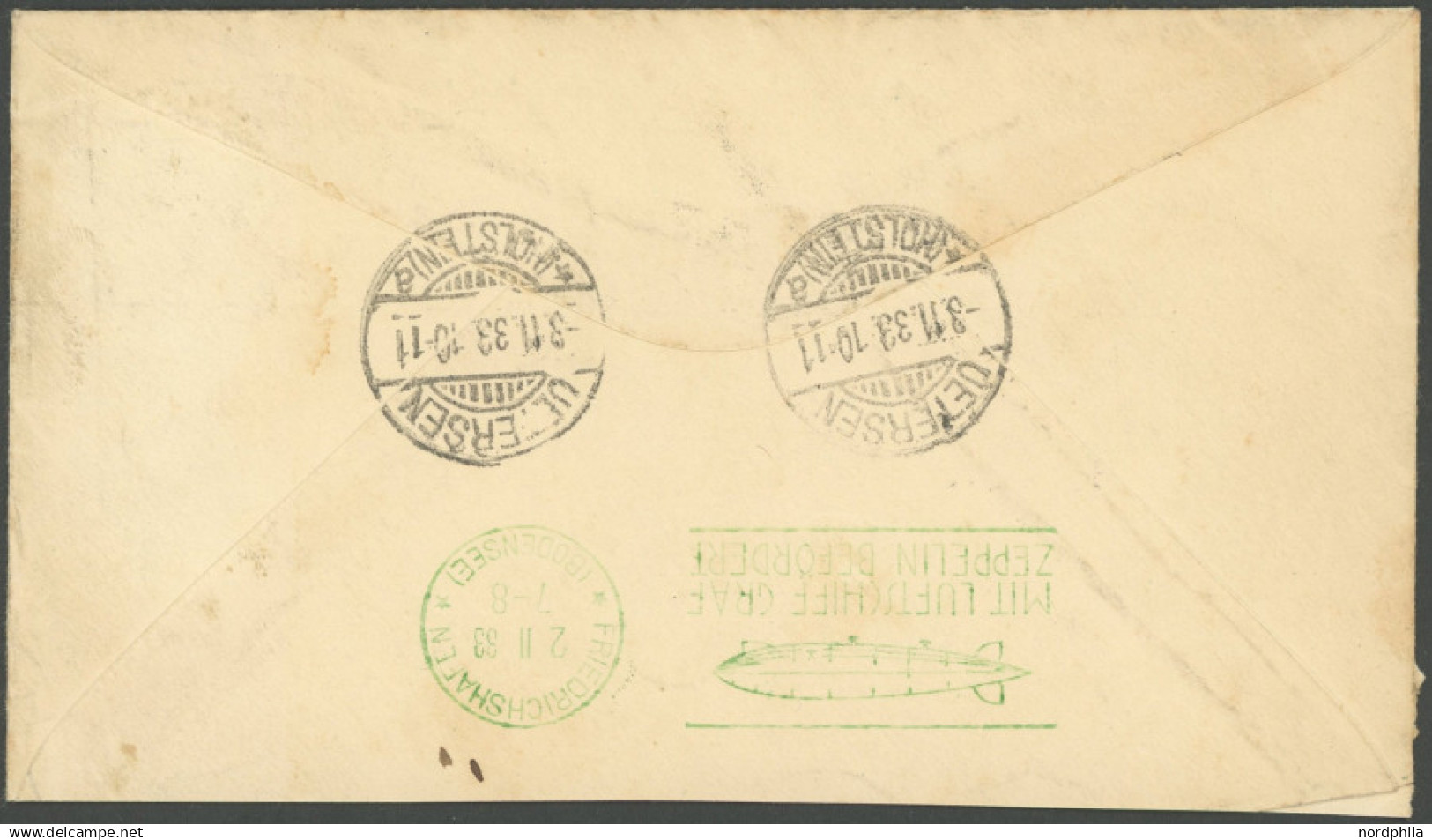 ZEPPELINPOST 244C BRIEF, 1933, Chicagofahrt, US-Post, Chicago-Friedrichshafen, Brief Feinst - Luchtpost & Zeppelin