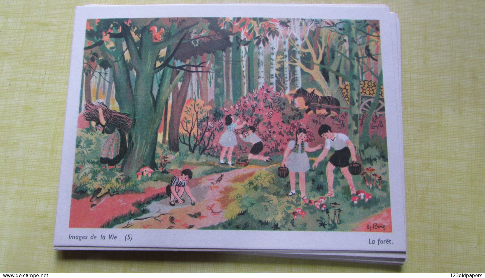ILLUSTRE HELENE POIRIE LN 20 COMPOSITIONS IMAGES DE LA VIE EN POCHETTE TBE COMPLET SCOLAIRE IMAGE
