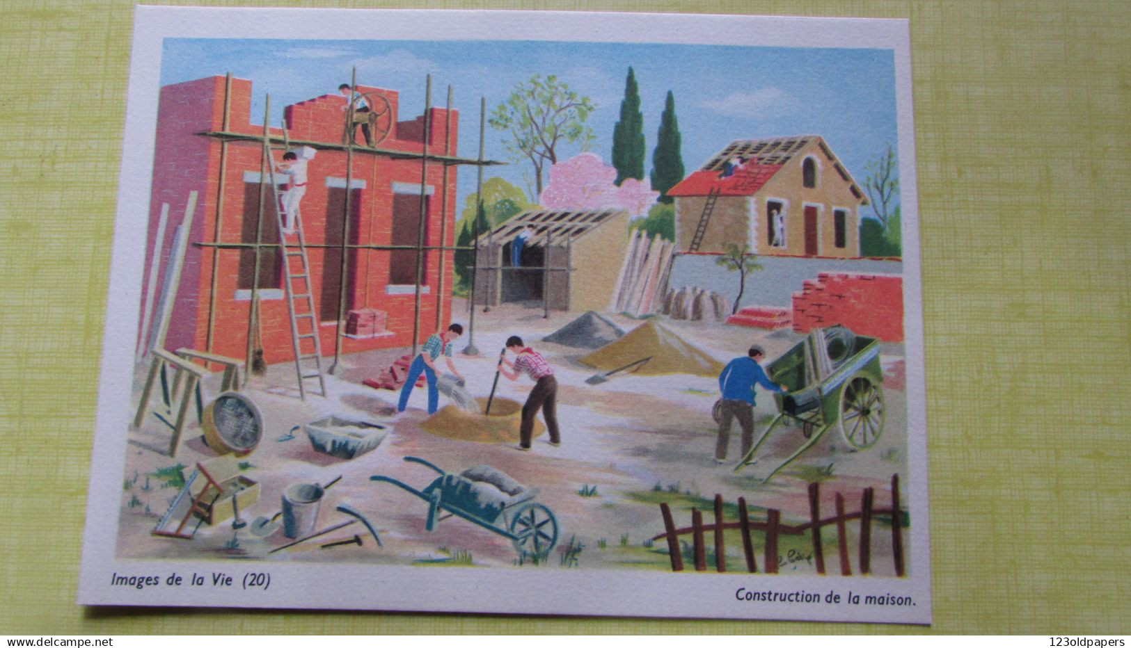 ILLUSTRE HELENE POIRIE LN 20 COMPOSITIONS IMAGES DE LA VIE EN POCHETTE TBE COMPLET SCOLAIRE IMAGE