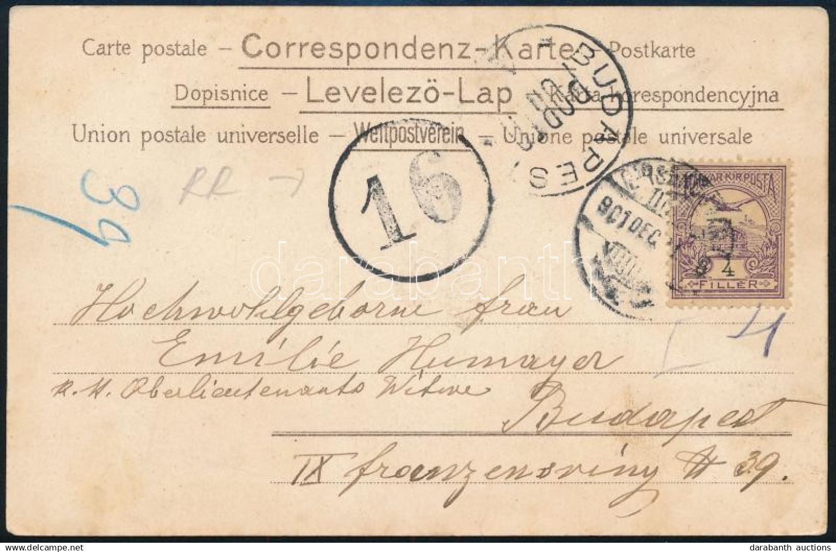 1901 Levelezőlap Vasúti Mozgóposta Bélyegzéssel / Postcard With Railway Postmark - Altri & Non Classificati