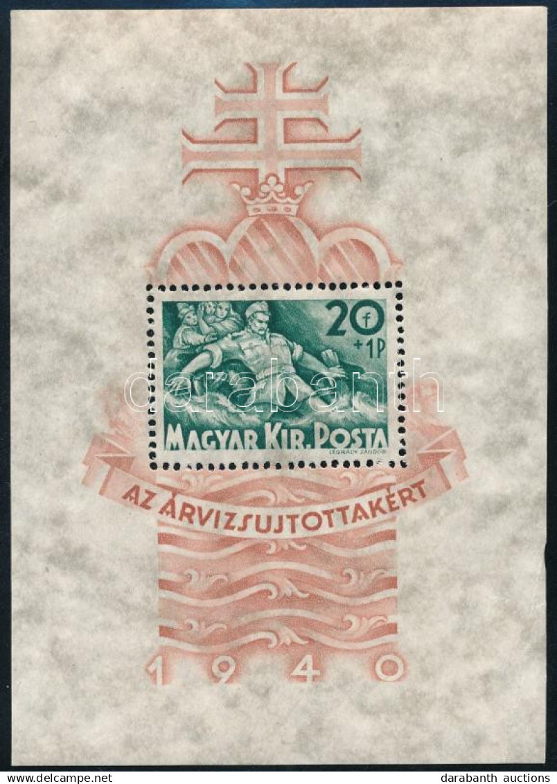 ** 1940 5 Db Árvíz (I.) Blokk (6.000) (saroktörés / Folded Corner) - Sonstige & Ohne Zuordnung
