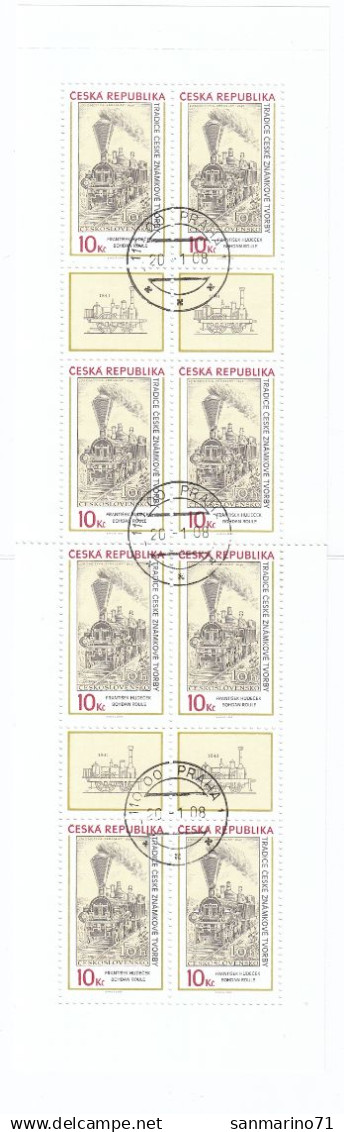 CZECH REPUBLIC 539,used Carnet,trains - Gebruikt