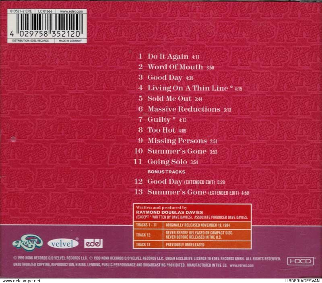 The Kinks - Word Of Mouth. CD - Rock
