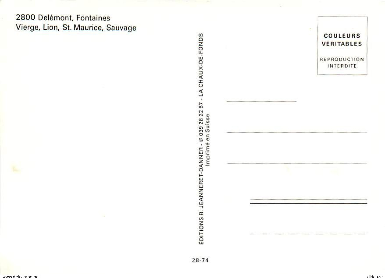 Suisse - JU Jura - Delémont - Multivues - Fontaines Vierge, Lion, St. Maurice, Sauvage - Blasons - CPM - Carte Neuve - V - Autres & Non Classés