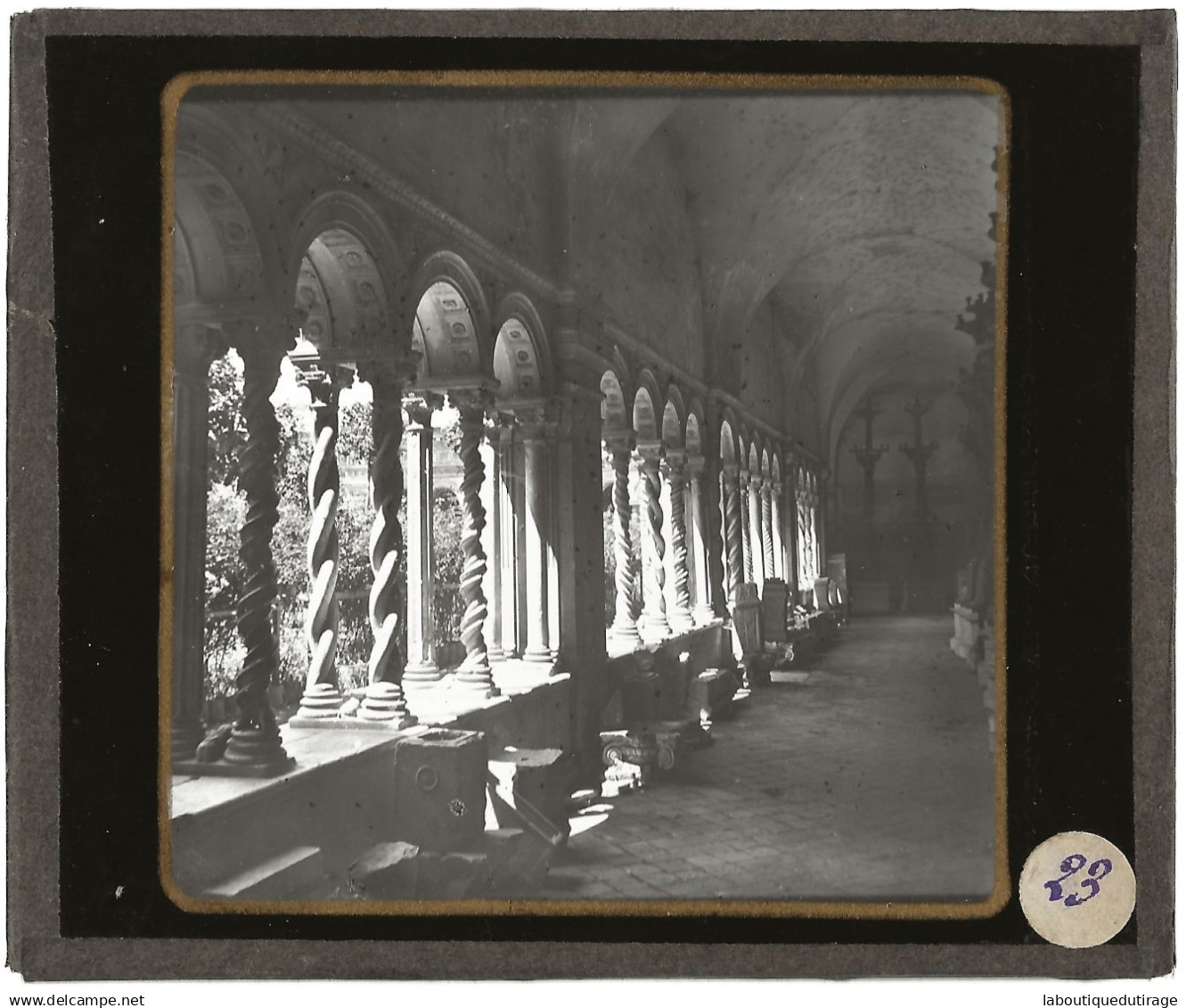 Cloître Saint-Paul, Rome, Italie, Photo Plaque De Verre, Positif 8,5x10 Cm - Glass Slides