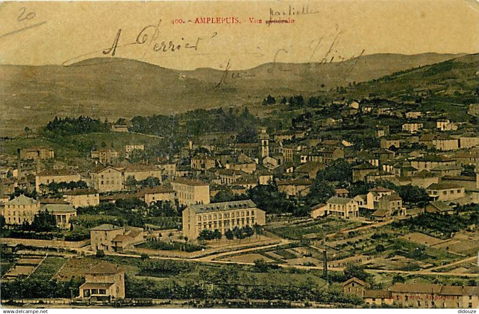 69 - Amplepuis - Vue Générale - Colorisée - Correspondance - Voyagée En 1907 - CPA - Voir Scans Recto-Verso - Amplepuis