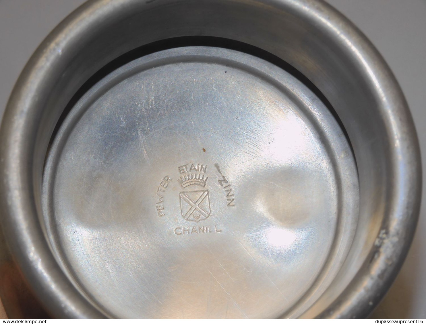 -PORTE PIPES ETAIN & LIEGE PEWTER ZINN CHANILL COLLECTION OBJET du FUMEUR    E