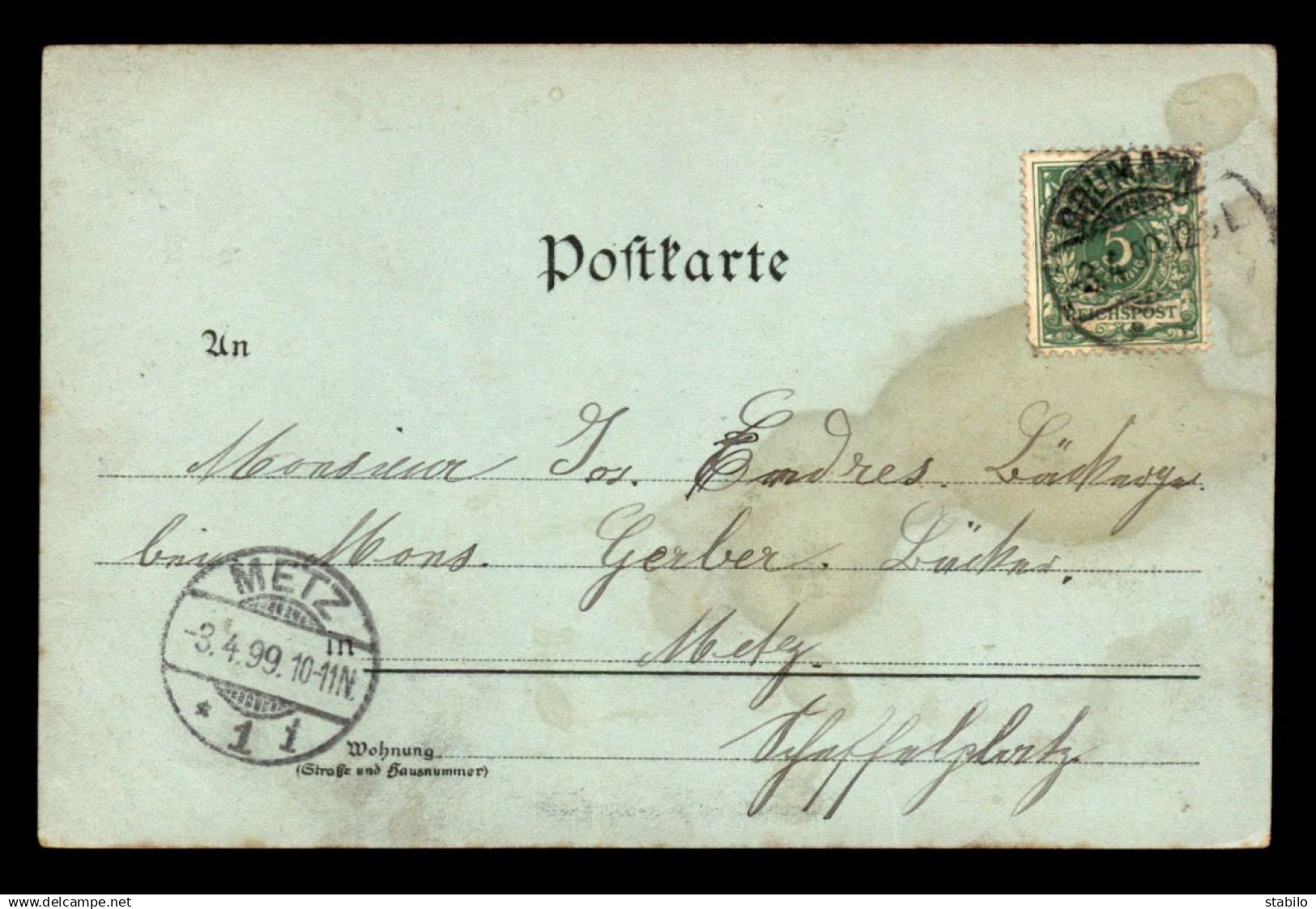 67 - BRUMATH - CARTE LITHOGRAPHIQUE GRUSS VOYAGEE EN 1899 - Brumath